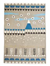 Natural fibers and traditional techniques lend their textile collection a timeless quality. This wool rug, “Flaky fields & Mountain Drops,” was designed by Anna Backlund and made to order.  Photo 8 of 11 in Rugs by Melissa Abel from An Unlikely Marriage