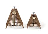 Leisure furniture producer Skargaarden has collaborated with Swedish lighting designers Mårten och Gustav Cyrén at company Atelje Lyktan to create the Tipi lamp for outdoor use. The tent-like shape is made in teak and stainless steel with an aluminum handle.
