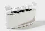 This super slender SG68 W stainless steel two-slice toaster by Stefano Giovannoni for Alessi with bun-warmer attachment will look great on your counter top (and won't take up too much of it).