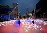 Entre les Rangs was KANVA'swinning entry in the fourth annual Luminothérapie competition, which challenged designers and artists to create an immersive winter experience. The installation consisted of thousands of flexible stems topped with white reflectors.  Photo 1 of 8 in Montreal Firm Receives Emerging Architectural Practice Award
