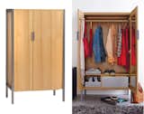 If keeping tidy all the time seems too tedious, the A Symmetric Closet from CB2 features many amenities such as a full-length mirror, three hanging metal hooks and a removable closet rod, all hidden away behind closed doors.