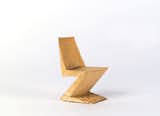 An early paper prototype of the Zig Zag chair. Miniscule models were made of paper and cardboard, and measured only five centimeters high.