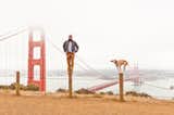 This Wild Idea's Theron Humphrey and Maddie, the much-loved coonhound star of Maddie on Things, keeps a steady composure in foggy San Francisco. Photo by: Michael ONeal Via MPD. (Pin)