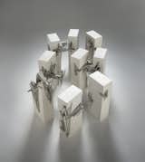 Lebbeus Woods, Nine Reconstructed Boxes, 1999; plastic models and ten sketches; 11 in. x 8 1/2 in. (27.94 cm x 21.59 cm); Collection SFMOMA, Accessions Committee Fund purchase; © Estate of Lebbeus Woods; Photo: Ben Blackwell