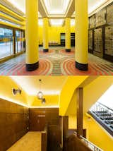 The hostel is located in Ghent's university district in the center of town, opposite the renowned art center Vooruit. The Art Deco lobby and stairwells are painted in a vibrant yellow.