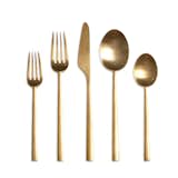 Stainless steel may be the modern flatware standard, but warm-toned metals are making a comeback and we love this line designed by Cutipol, a Portuguese company schooled in the fine art of cutlery craftsmanship.