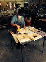 Micky Dolenz making the Shabby Chic Picture Frame in his home workshop.