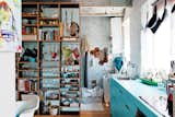 Lukáš Kordík’s kitchen centers around the blue cabinetry surrounding the sink, offering a vibrant punch in modernist fashion.  Photo 6 of 12 in Bathroom by Sabine Larkin from Blues Clues 