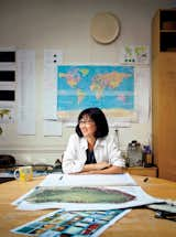 Maya Lin in her New York City studio. Her latest multimedia work, What is Missing?, is a memorial for extinct species.  Knoll, Inc.’s Saves from Q&A with Architectural Designer and Artist Maya Lin