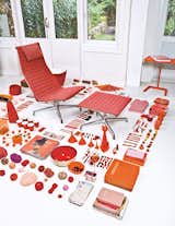 A collection of various red bric-à-brac meticulously laid out.