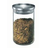Yohki Jar

These borosilicate glass kitchen storage jars contain no lead, absorbe no armoas, and use a polypropylene lid with removable silicone gasket. They come in multiple sizes and the lids are available in stainless steel and solid plastic colors