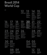 A super minimal World Cup calendar helps us keep up with the schedule.  Search “01sj-biennial-build-your-own-world.html” from Links We Love: June 23, 2014