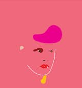 Part of the 'Arped People' series of personal illustrations "aiming to capture Jean Arp's naive abstracted visual language blended with the coldness of Patrick Nagel's portraits" by MVM.