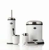 VIPP's current line includes a suite of bathroom accessories, including a trash bin, toilet brush, toothbrush holder, soap dispenser, and soap dish.  Search “Deluxe-Soap-Dispenser.html” from Behind the Scenes at VIPP