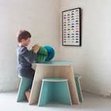 All four parts of this Circle Table with 4 Small Stools by Small Design can be put together in different geometric shapes. (Pin).  Search “small footprint in fayetteville” from Pinterest Board of the Day: Modern Design for Kids