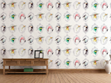 Ornitologia 

A funky collection of bird portraits composes this mural wallpaper design by Paula Bonet from the Wallery, from $140.