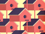 Birdhouse upon birdhouse upon birdhouse.  Search “dwell-labs-birdhouses.html” from Graphic Designer We Love: Aaron Eiland