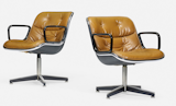 Fans of designer Charles Pollock will be into this pair of camel leather-upholstered office chairs designed by Pollock for Knoll, estimated to net between $700 and $900. (No reserve.) The upholstery resembles the chair he designed for Bernhardt in 2012 and the chair itself is a classic in the midcentury modern canon.