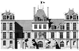 Drawing of the Fontainebleau's castle in France for Frédéric Cassel to be the visual on the prestigious patisserie's next chocolate box.