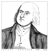 A portrait of British philosopher Jeremy Bentham.