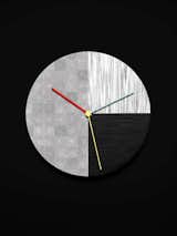 This graphic clock is another product made from karuun, further illustrating the diverse applications of the material.