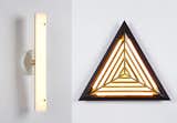 Counterweight sconce by Fort Standard (left) and Stella sconce by Rosie Li (right) at Roll & Hill. See them at Euroluce.