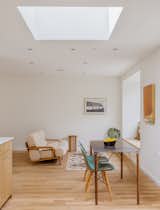 Skylights add to the apparent volume of the space, as well as performing the practical duty of providing light.
