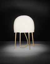 Nendo and Luca Nichetto designed a lamp for Foscarini that uses washi paper for its shade.