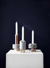 At designjunction, New Works of Copenhagen displayed these candlesticks, which explore different concrete textures.