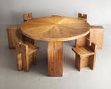This pine dining set was designed by Lina Bo Bardi, Marcelo Ferraz, and Marcelo Suzuki in the 1980s.