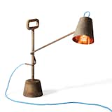 Both sturdy and whimsical, the Copper Lamp 10Kg by Samuel Treindl and Tobias Sieber is a tongue-in-cheek way to collect a full ten kilograms of metal deposits as a long-term investment.