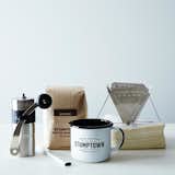 We'd come prepared with this travel coffee set from Stumptown, which includes a coffee drip, manual grinder, mug, and everything else you might need to make that perfect off-the-grid cup. $125. Photo by James Ransom.  Search “travel reports” from Gone Camping: Products and Inspiration for Rustic Getaways