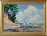 Paysage oil by Henri Edmond Cross—In 1959, G. David offered his mansion and his entire collection, including all his works by Cross, Miró, and Giacometti to the city of Pittsburgh. The city rejected his offer. Too bad, it was their loss.