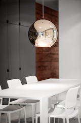Pendant light over a dining table