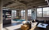 The 3,000-square-foot home is an open-plan space designed for entertaining.  Photo 4 of 7 in Loft Brooklyn by Guy Roy from Industrial Loft in a Former Flour Mill