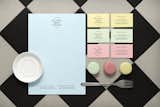 HFC's stationery and business cards, with a color palette inspired by pastel hued macarons.