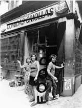 Tina Girouard, Carol Goodden, and Gordon Matta-Clark outside the restaurant FOOD prior to its opening in 1971. Goodden will be one of the artists participating as a chef in the 2013 homage to the original. Photograph by Richard Landry. Courtesy Richard Landry, the Estate of Gordon Matta-Clark and David Zwirner, New York/London.