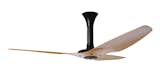 The air foil-like blades are made of compressed bamboo that, the manufacturer says, are as strong as steel.  Search “bigger-is-better.html” from Big Ass Fans Haiku with SenseME