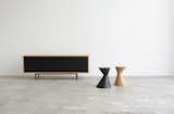 Toronto-based designer Mischa Couvrette of Hollis+Morris unveils a new furniture collection at ICFF, featuring streamlined pieces like the Fairbank sideboard and Oldtown stools. (Booth 2337)