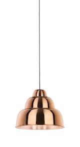 The Levels pendant lamp stands out with iconic and charming characteristics. Made from metal sheets spun and pushed around a rotating mandrel, the lamps are given a fold at the end to support the structure, $510 onenordic.com
