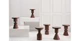 The whimisical and sturdy Walnut Chess Piece stools by Anna Karlin.