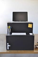 The Oristand opens like a cardboard box, meaning no tools or screws are needed for assembly. The two-pound collapsible work station measures one-inch-wide when folded, which makes it convenient for laptop workers who shuttle their business between the office and home.