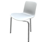 The PK8 chair in Optical White by Poul Kjærholm for Fritz Hansen has a plastic shell and an upholstered seat for low-maintenance dining. $3,020