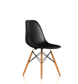 Eames Molded Plastic ChairsThe Eames chair with a wood dowel base is a kitchen classic. $399  Search “eames aluminum group management chair” from Get This Room: A Sunny Living–Dining Space