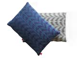 Mae Engelgeer's WOWW cushion in blue has a mohair and cashmere woven cover over a down insert. $233