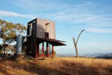 Rainwater is collected from the rooftop of the Permanent Camping! Mudgee abode by Casey Brown, NSW, Australia. Photo by Penny Clay  Search “bgsyd.nsw.gov.au” from 100 Contemporary Green Buildings
