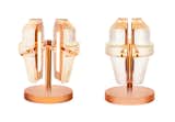 Venerable French glass manufacturer Saint-Louis hired Dutch designer Kiki Van Eijk to make a contemporary piece of lighting; the result is the industrial-meets-Art Deco Matrice lamp that incorporates copper trusswork around a crystal bulb, with LED bulbs on the interior.