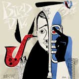Bebop's most dynamic pair, Dizzy Gillespie and Charlie Parker get the David Stone Martin treatment here on the album Bird and Diz from Clef Records, 1950.