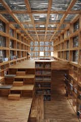 The Li Yuan Library’s coffered walls provide a built-in storage solutions for all those books. Li Xiaodong, Li Yuan Library, Jiaojiehe Village, Huirou, Beijing, China. Photo by Li Xiaodong Atelier.