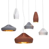 Pleat Box pendant lights were made by Hande Akçaylı and Murat Koçyiğit of Mashallah Design to suggest the pliability of a textile. The two designers were both trained in Germany and established the studio in 2008.